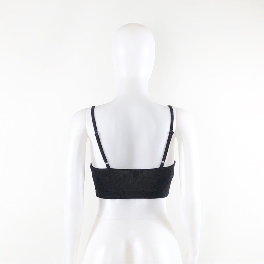 NWOT Black Strappy Criss Cross Caged Bra Crop Top - Picture 7 of 9